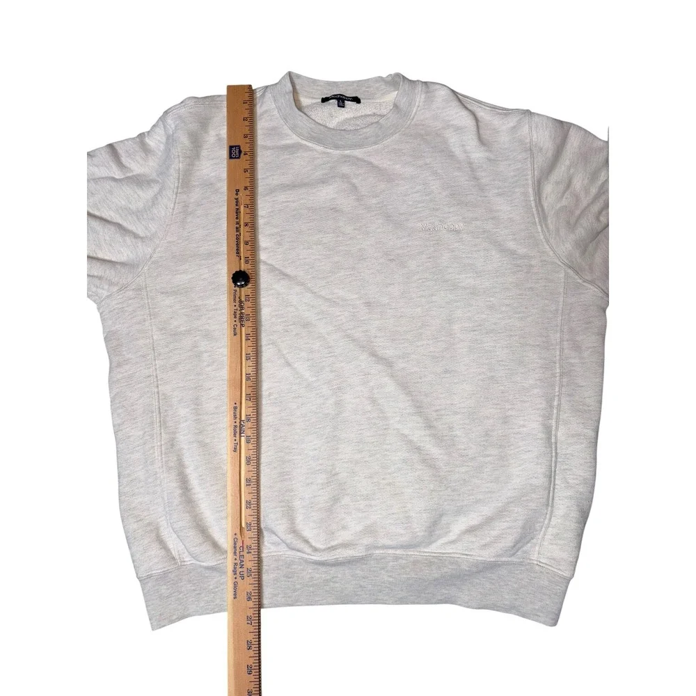 Madhappy Mens Heritage Crewneck Sweatshirt Heather‎ Grey Embroidered Logo Large